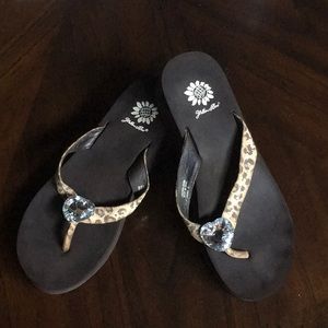 Yellow Box leopard sandals